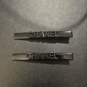 NIB Chanel Black Hair Clips Set of 2